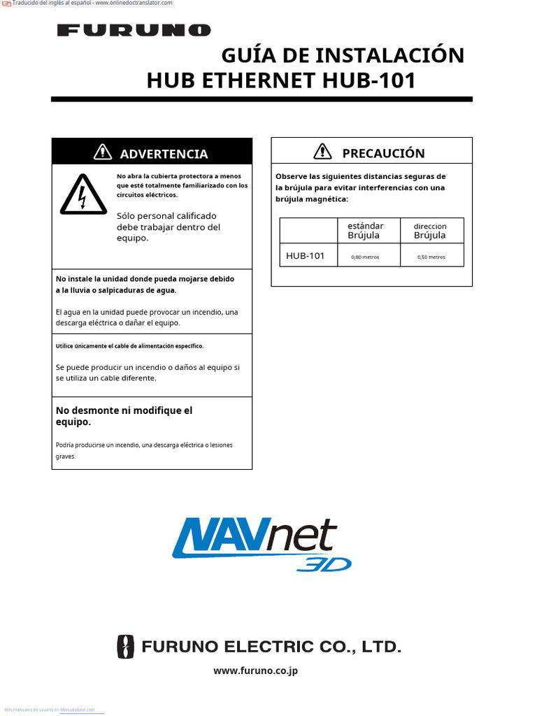 Guía de Instalación HUB Ethernet HUB-101 | PDF | Cambiar | Corriente ...