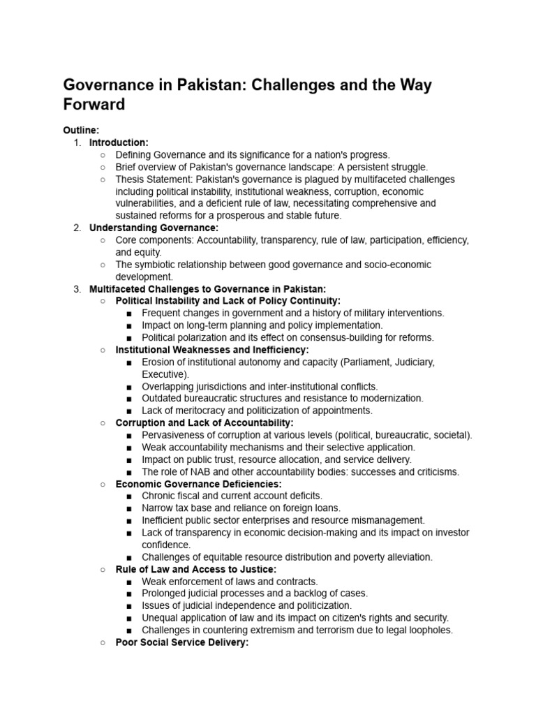 Governance Challenges in Pakistan | PDF | Governance | Corruption