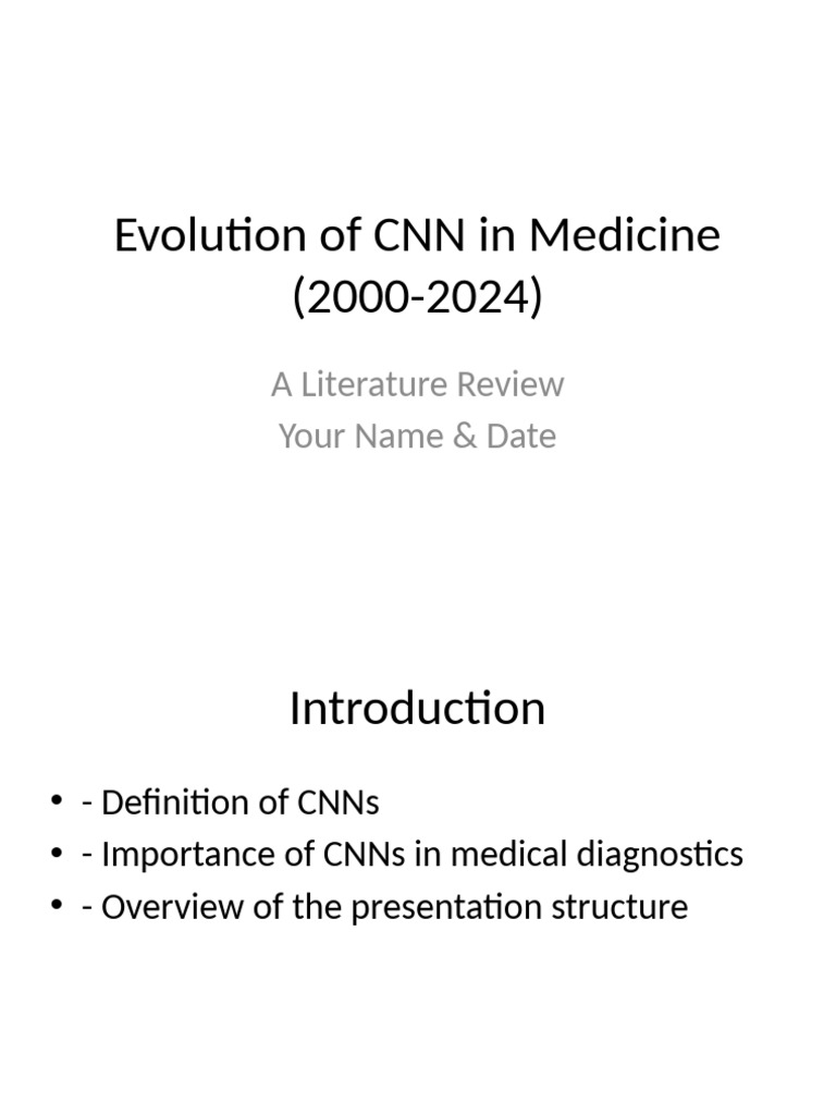 Evolution of CNN in Medicine Presentation | PDF