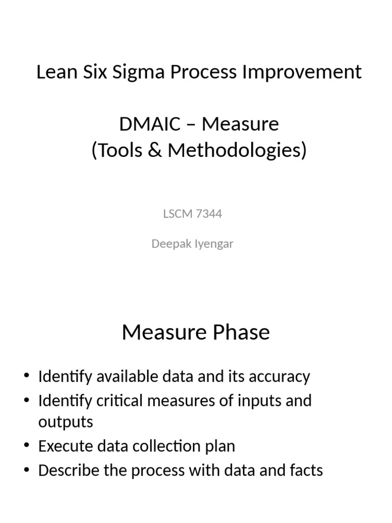 Lean Six Sigma Measure Phase Guide | PDF