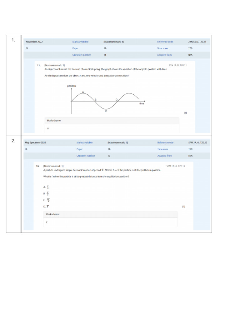Phy SHM SL | PDF
