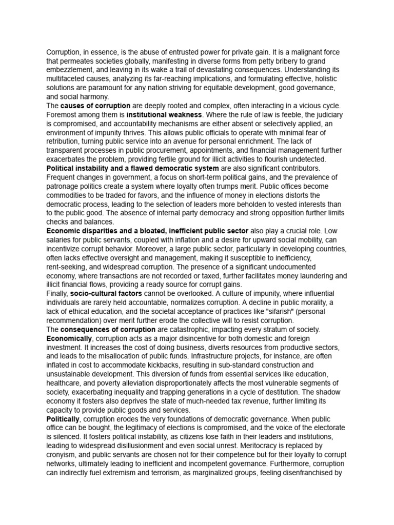 Understanding Corruption's Causes | PDF | Corruption | Political Corruption