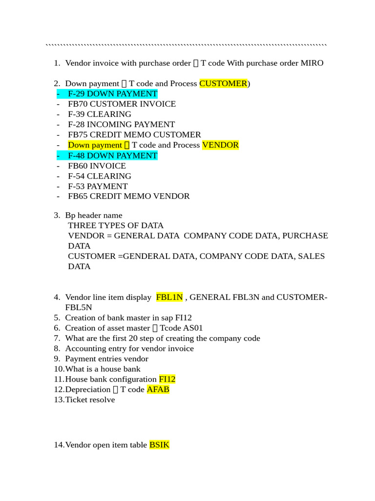 FB65 Tcode for Vendor Credit Memos | PDF | Invoice | Accounts Payable