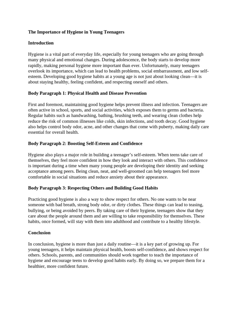 Essential Hygiene Tips for Teenagers | PDF | Hygiene | Adolescence