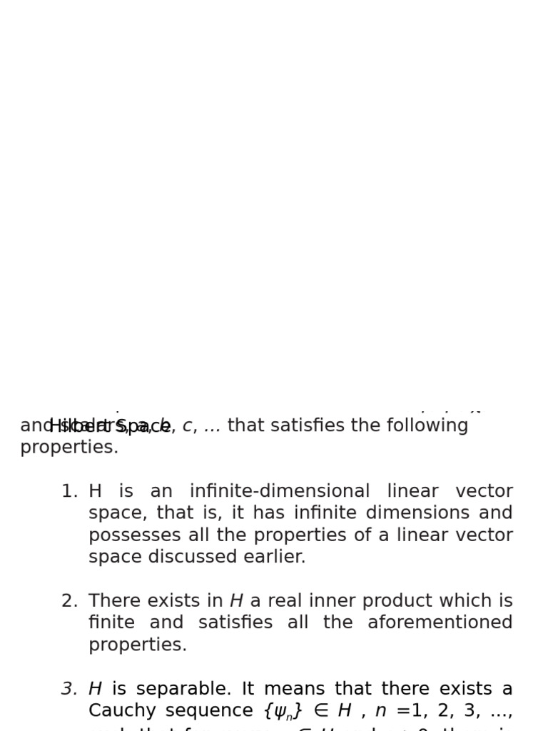 Hilbert Space and Quantum Operators | PDF | Vector Space | Mathematical ...