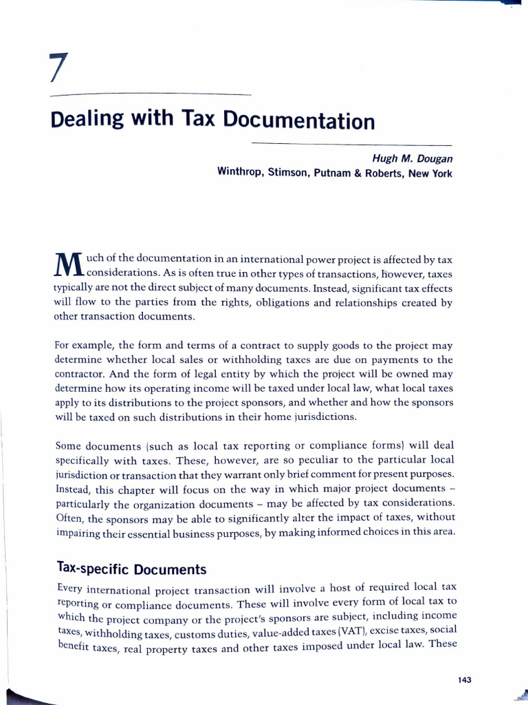 Chap 7 - Tax Documentation | PDF | Indemnity | Taxes