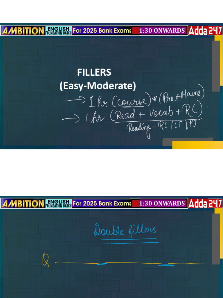 Fillers (Easy-Moderate) : 1:30 ONWARDS | PDF | Part Of Speech | Noun