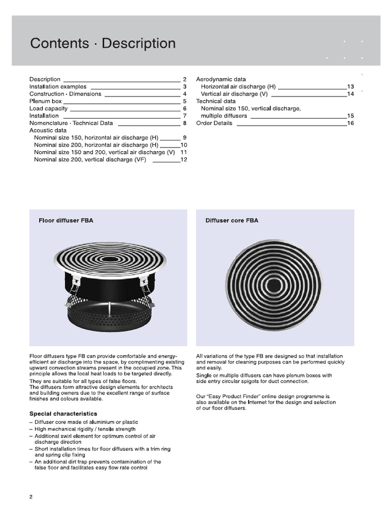 Air Diffuser Details | PDF