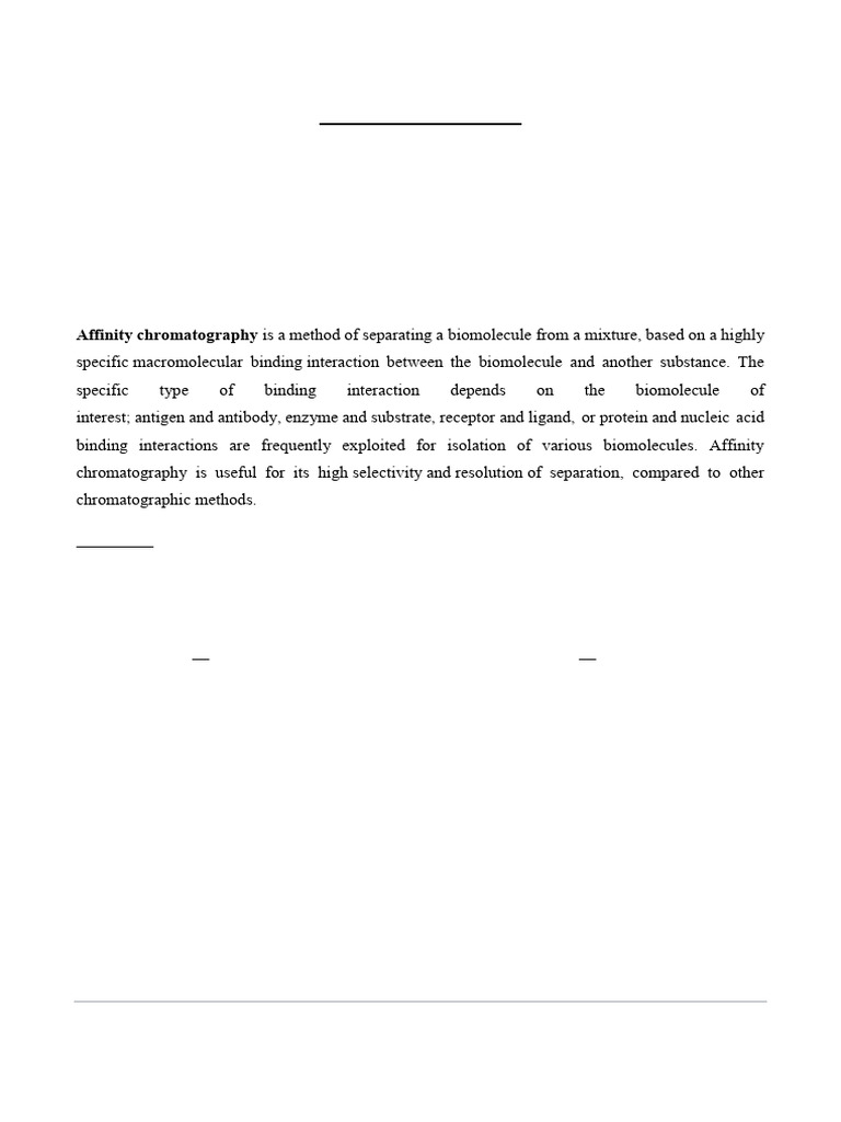 Overview of Affinity Chromatography | PDF | Chromatography | Ligand ...