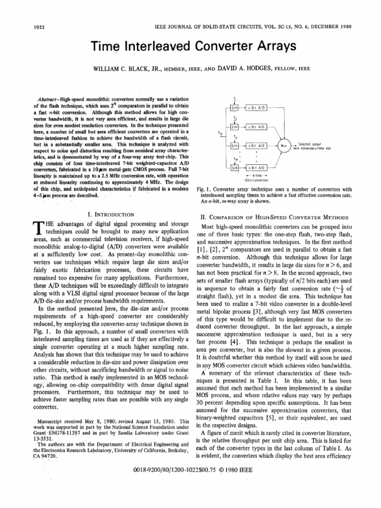 Time-Interleaved A/D Converter Arrays | PDF | Analog To Digital ...
