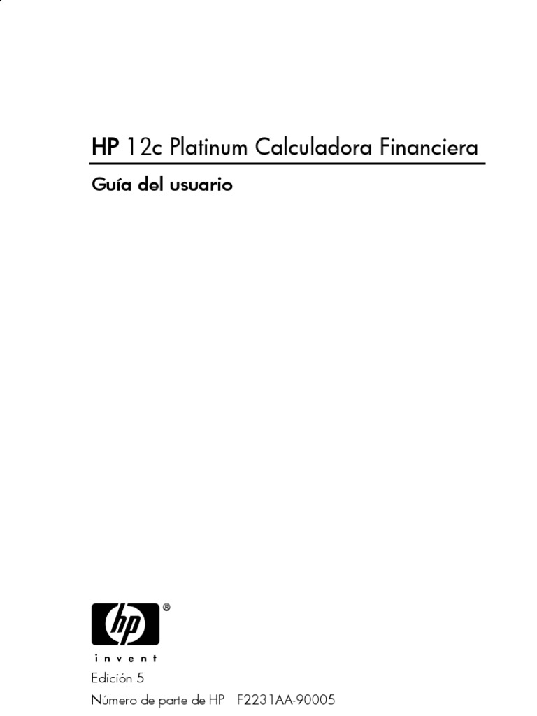 HP 12c Platinum User