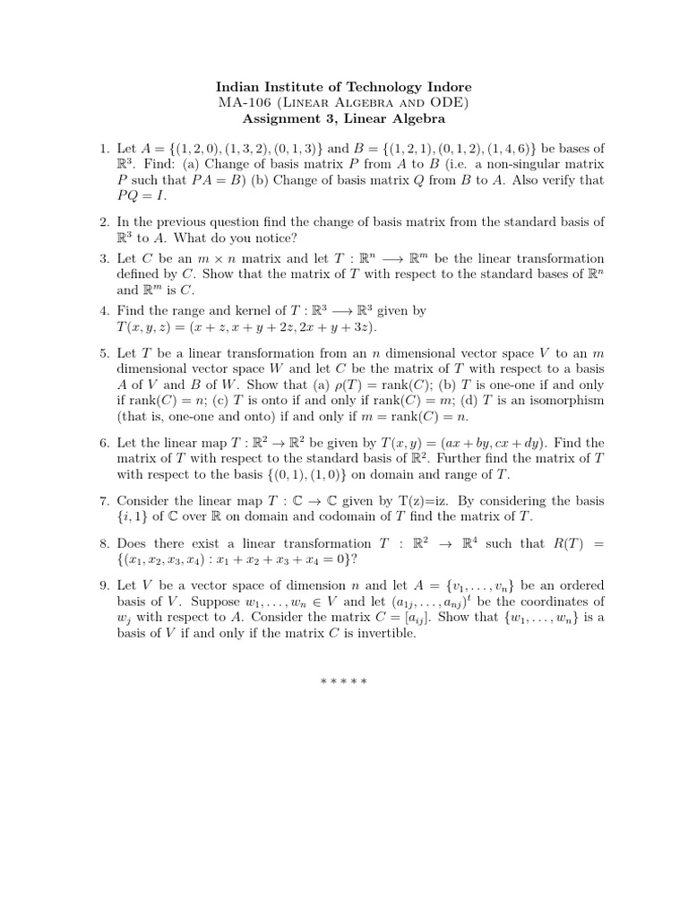 Assignment LA 3 | PDF