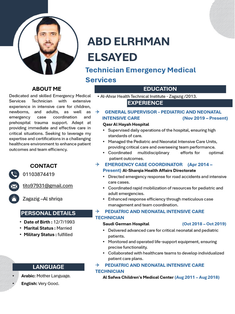 Emergency Medical Technician Profile | PDF | Emergency Medical Services ...