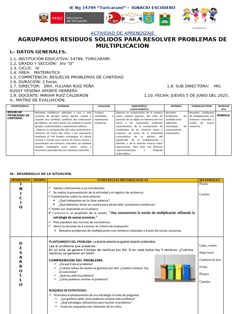 Sesion Jueves 5 Multiplicamos | PDF | Multiplicación | Matemáticas