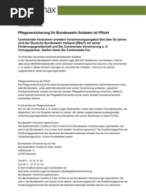 Pflegeversicherung Fur Bundeswehr Soldaten Ist Pflicht