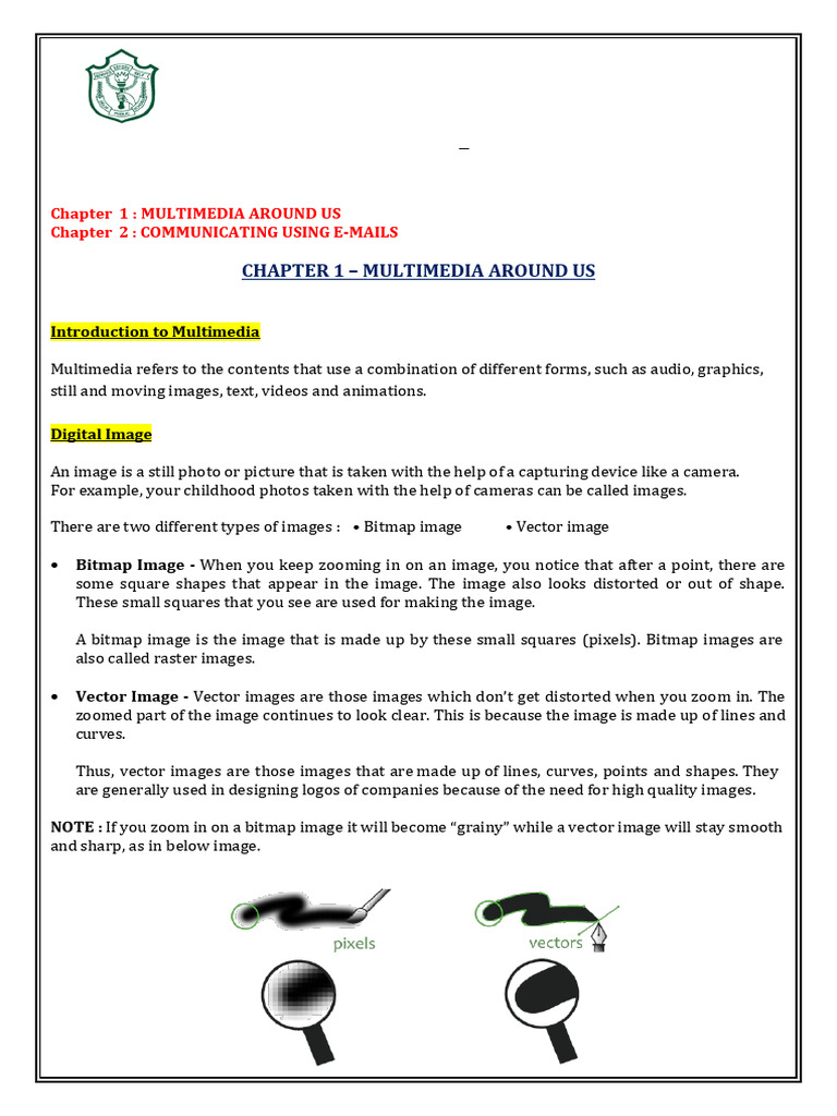 Multimedia and Email Basics for Kids | PDF | Image Processing ...