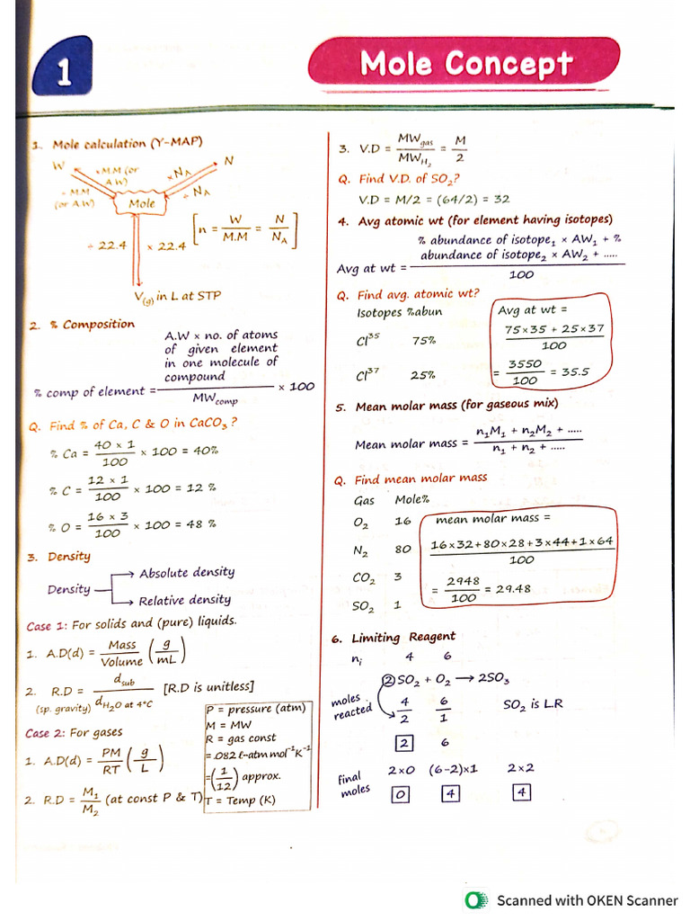 Mole Concept | PDF