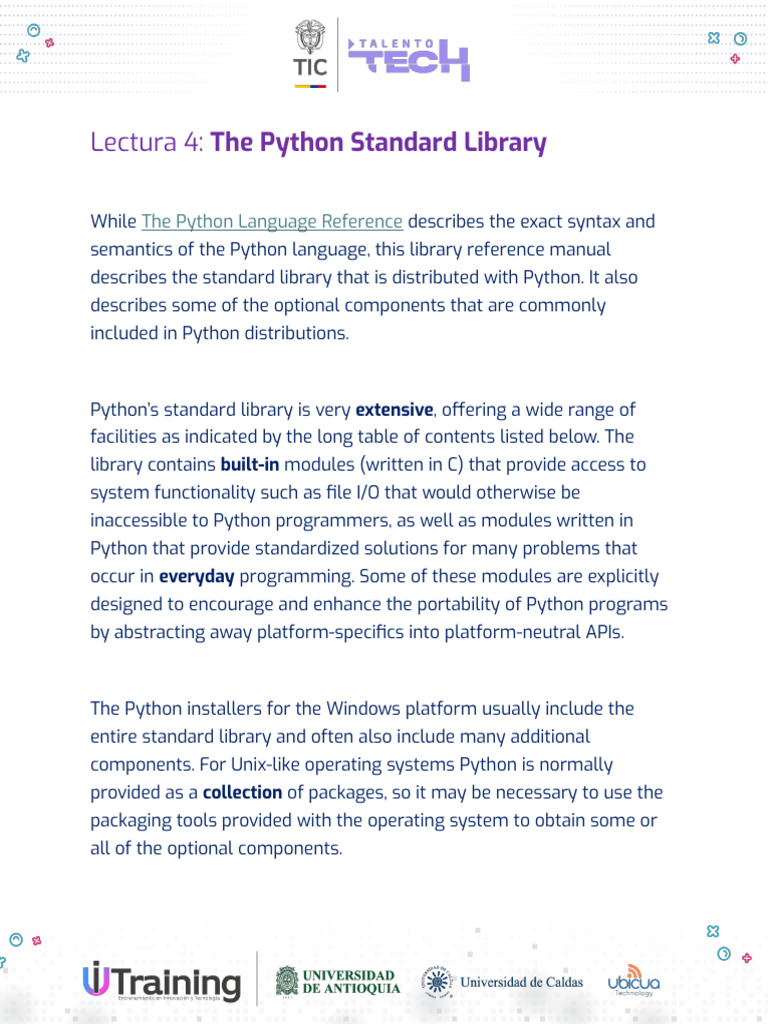 Lectura-4-The Python Standard Library | PDF