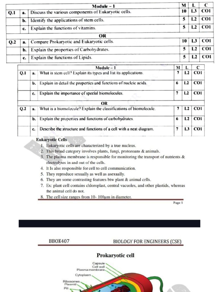Bio Module 1-1 | PDF