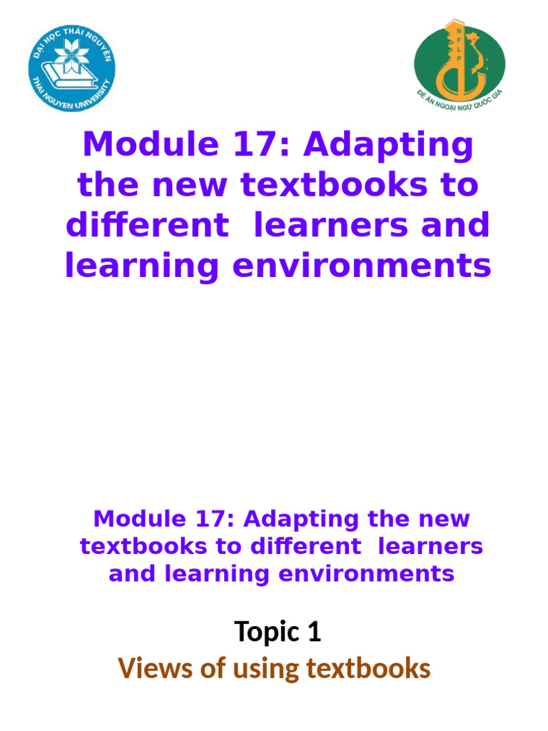 Module 11 Adapting The New Textbooks | PDF