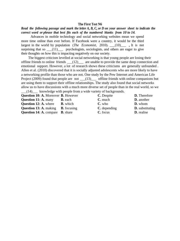 The First Test N6 | PDF