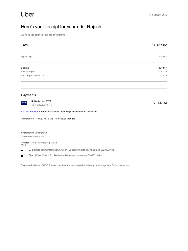 BLR 1 Receipt | PDF
