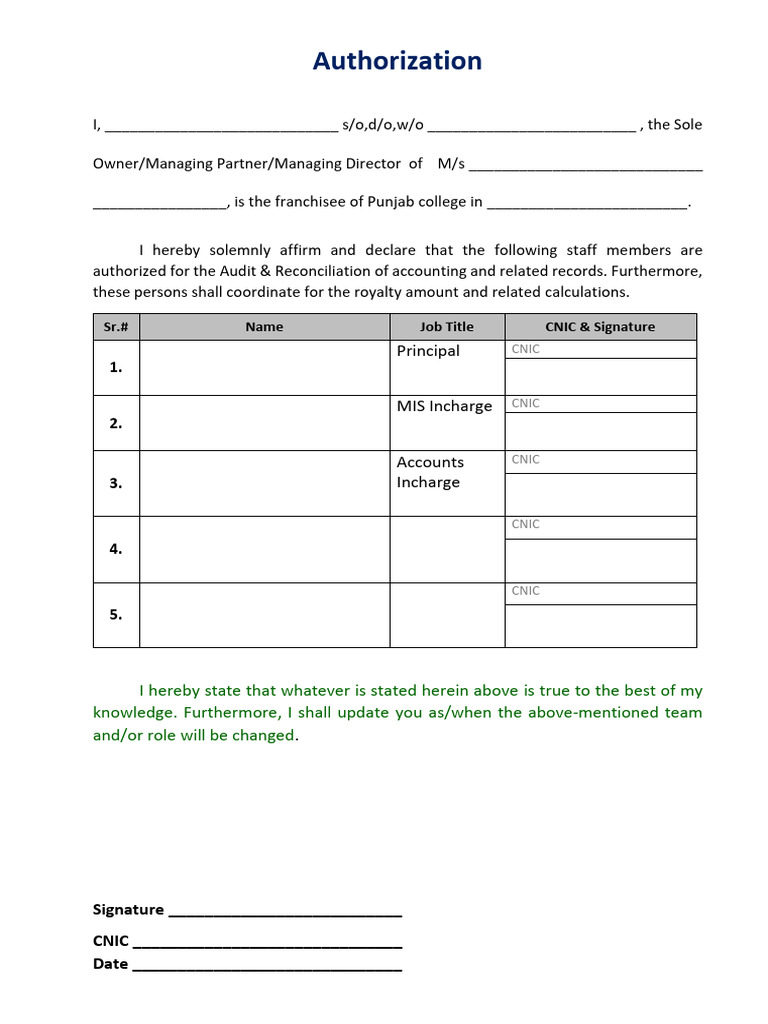 Authorization | PDF