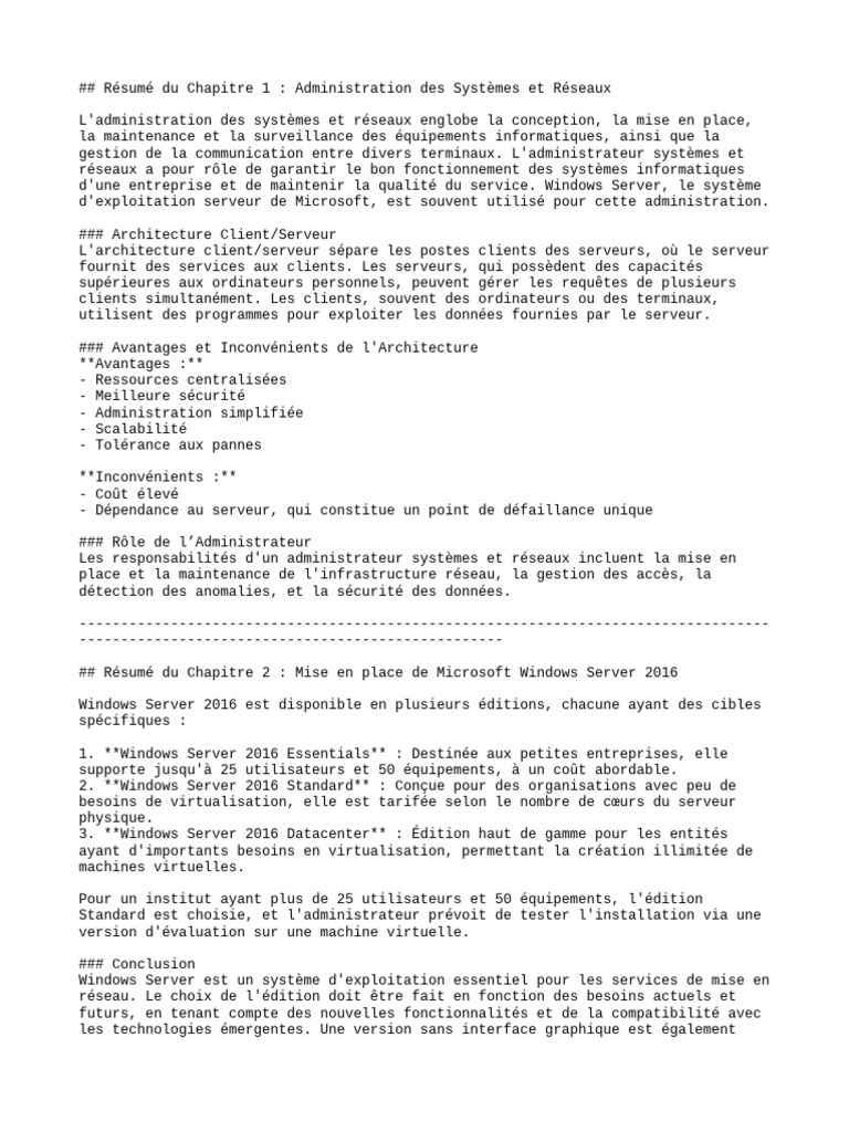Administration de Windows Server 2016 | PDF | Serveur (Informatique ...