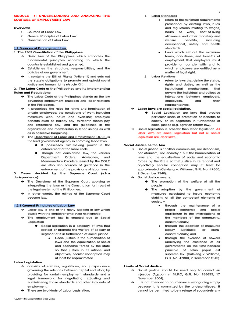 Sources of Employment Law in the Philippines | PDF | Cost Of Living ...