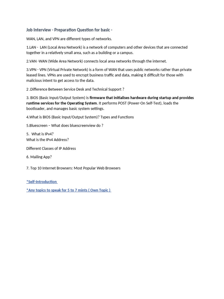 Interview Question - (Basic) | PDF