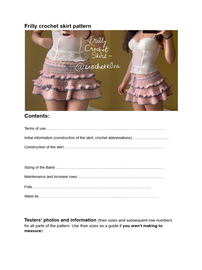 Frilly Crochet Skirt Pattern Guide | PDF | Crochet | Figured Fabrics