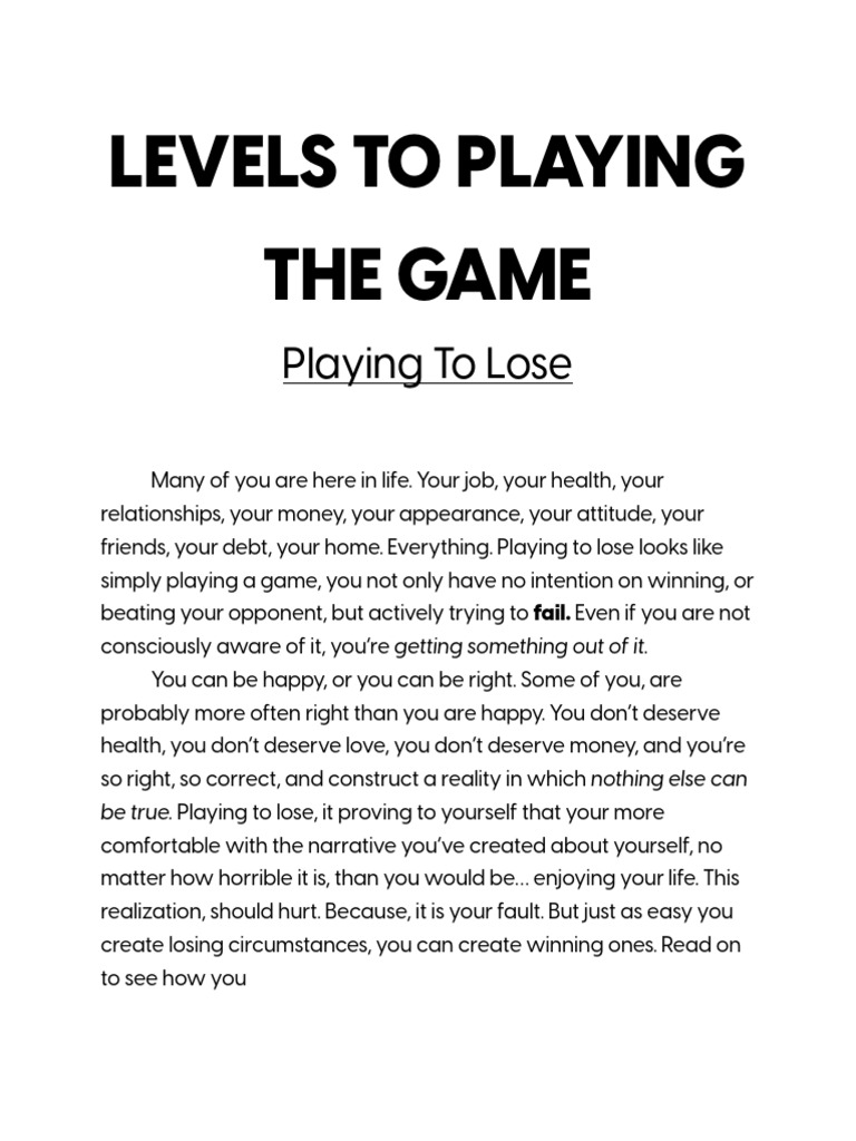 Levels of Commitment in Life's Game | PDF