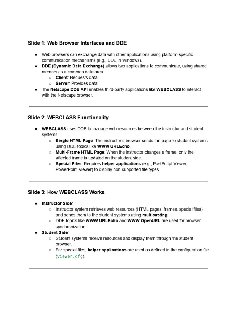 WEBCLASS DDE Integration for Browsers | PDF