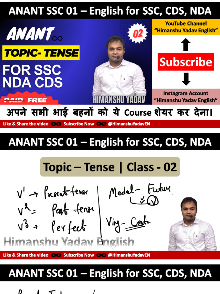 Class 02 Class PPT Anant Batch For SSC NDA CDS State Level Exams | PDF