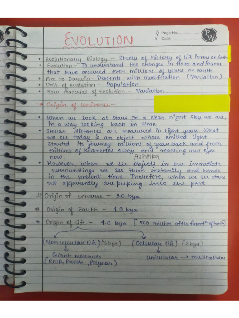 Evolution Notes (Ashtika) | PDF