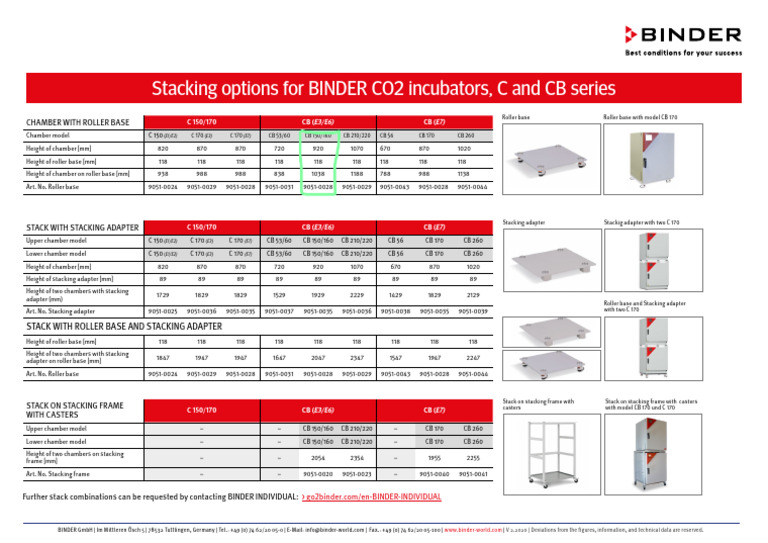 BINDER CO2 Incubator Stacking Options | PDF