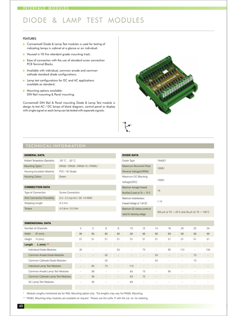 Diode & Lamp Test Module | PDF