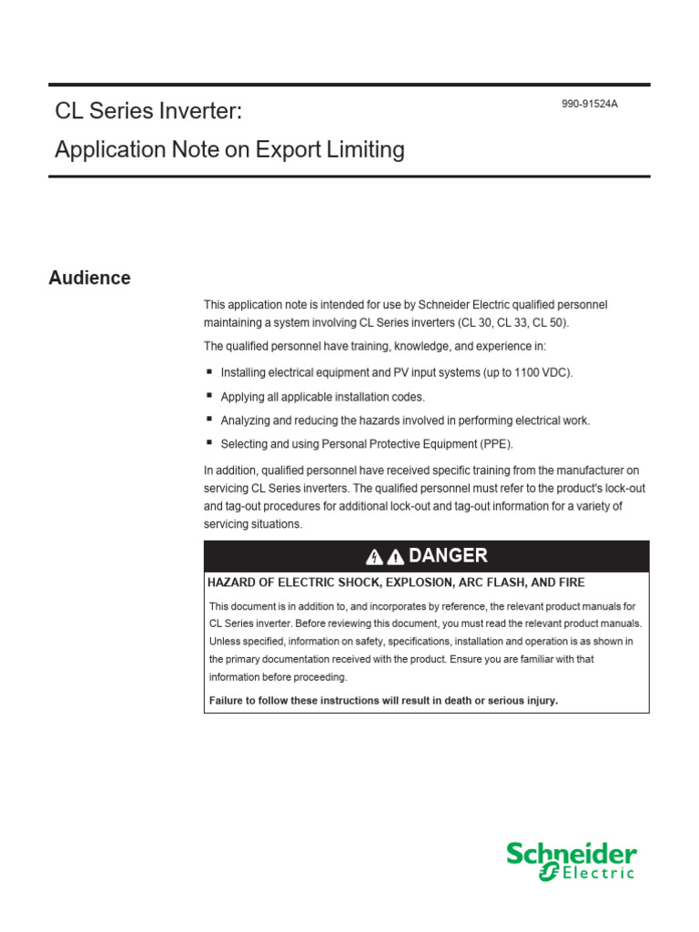 CL Series Inverter Export Limiting Guide | PDF | Power Inverter ...