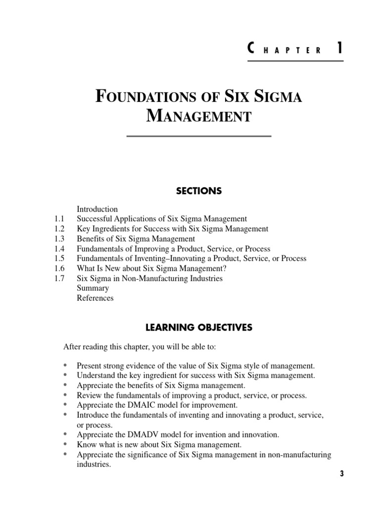 Introduction to Six Sigma Management | PDF | Six Sigma | Standard Deviation