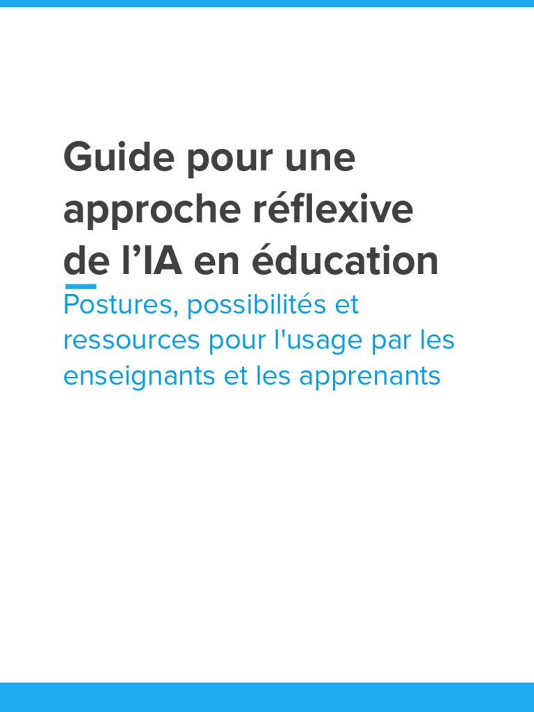 Guide Pour Une Approche Réflexive de l'IA en Éducation | PDF ...
