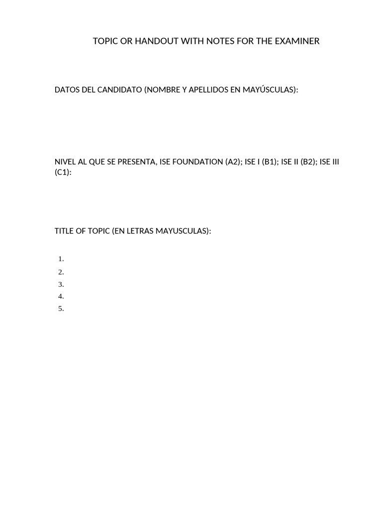 Topic Form | PDF