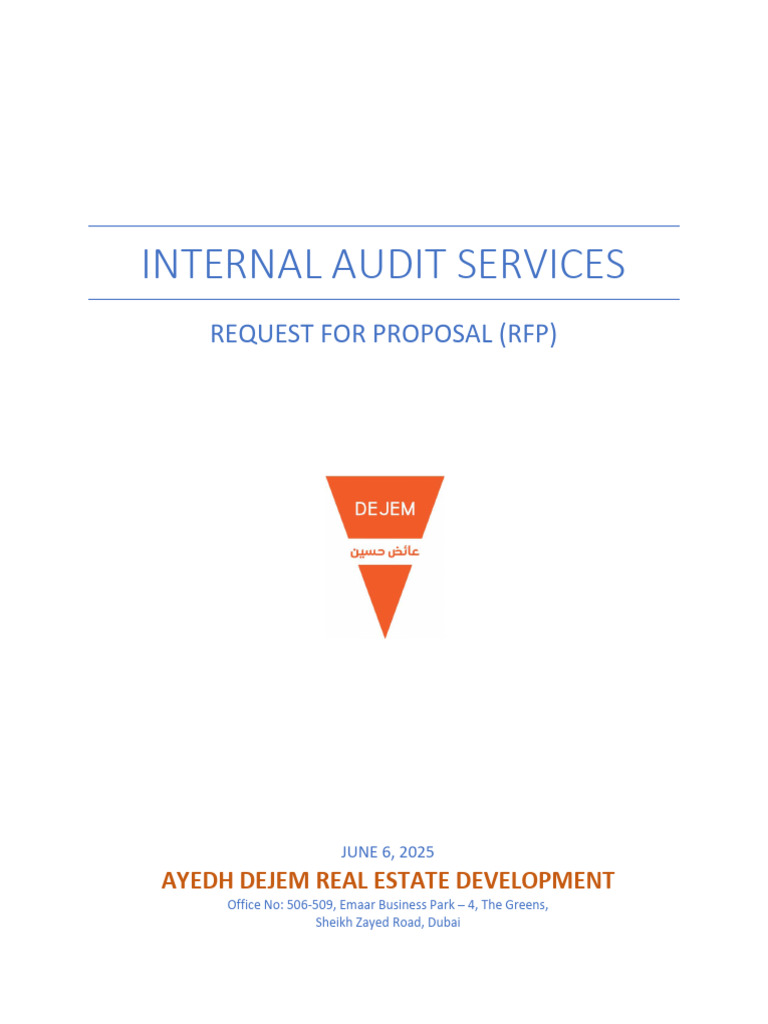 RFP - Internal Audit Services | PDF | Internal Control | Internal Audit