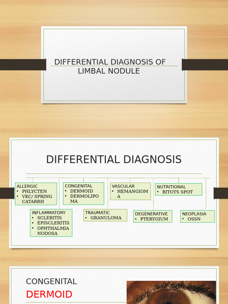 Limbal Nodule Differential Diagnosis | PDF | Diseases And Disorders ...