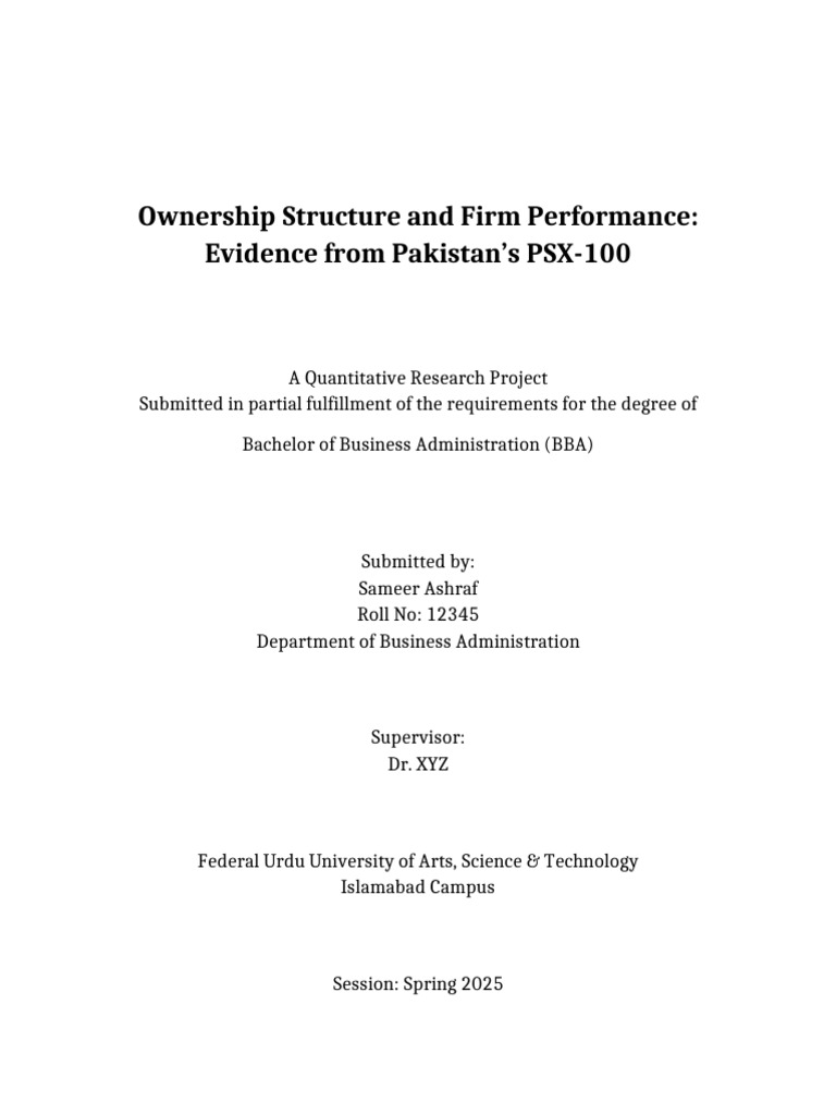 Final Research Project Title Page | PDF