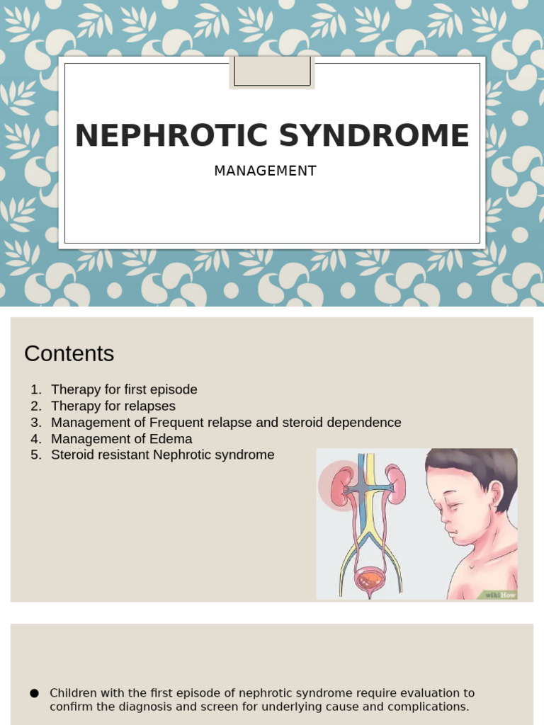 Nephrotic Syndrome Management Guide | PDF | Clinical Medicine | Medicine