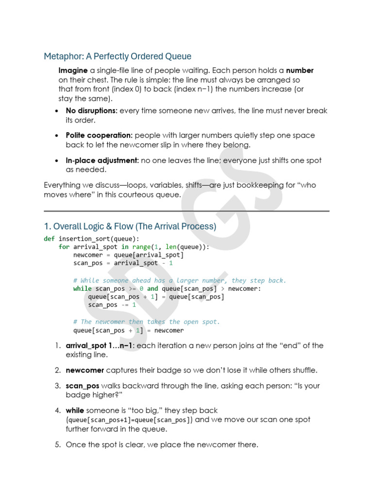 Insertion Sort Intuition - Get It Once and Be Happy! | PDF | Algorithms ...