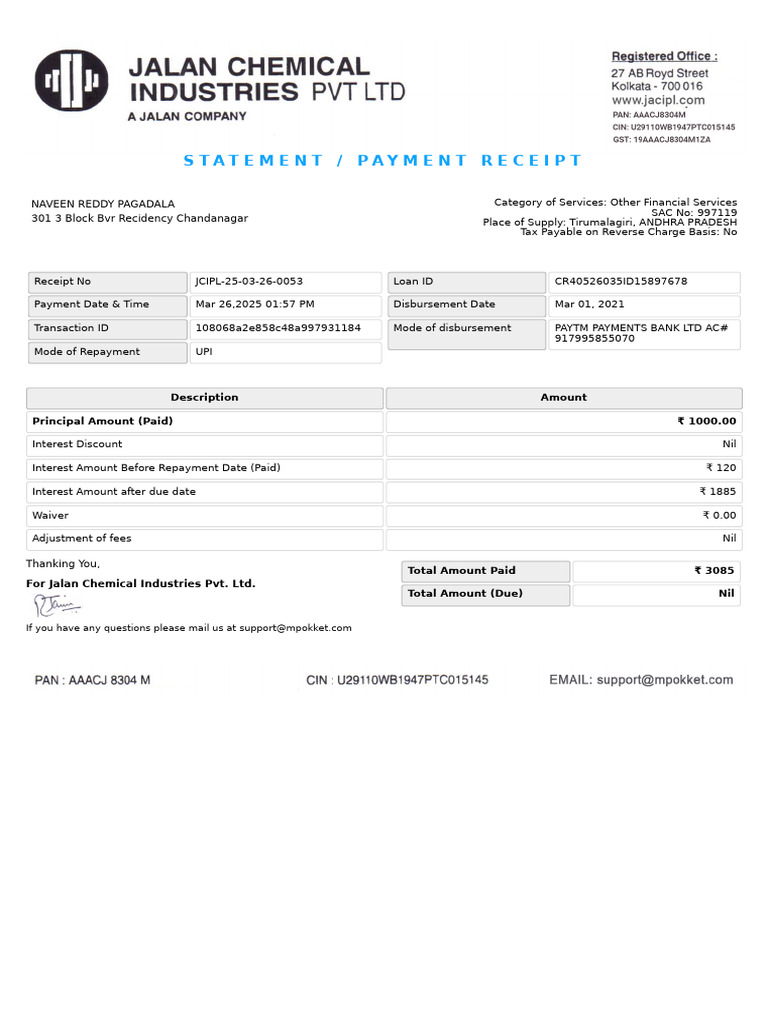 Repayment Receipt CR40526035ID15897678 | PDF