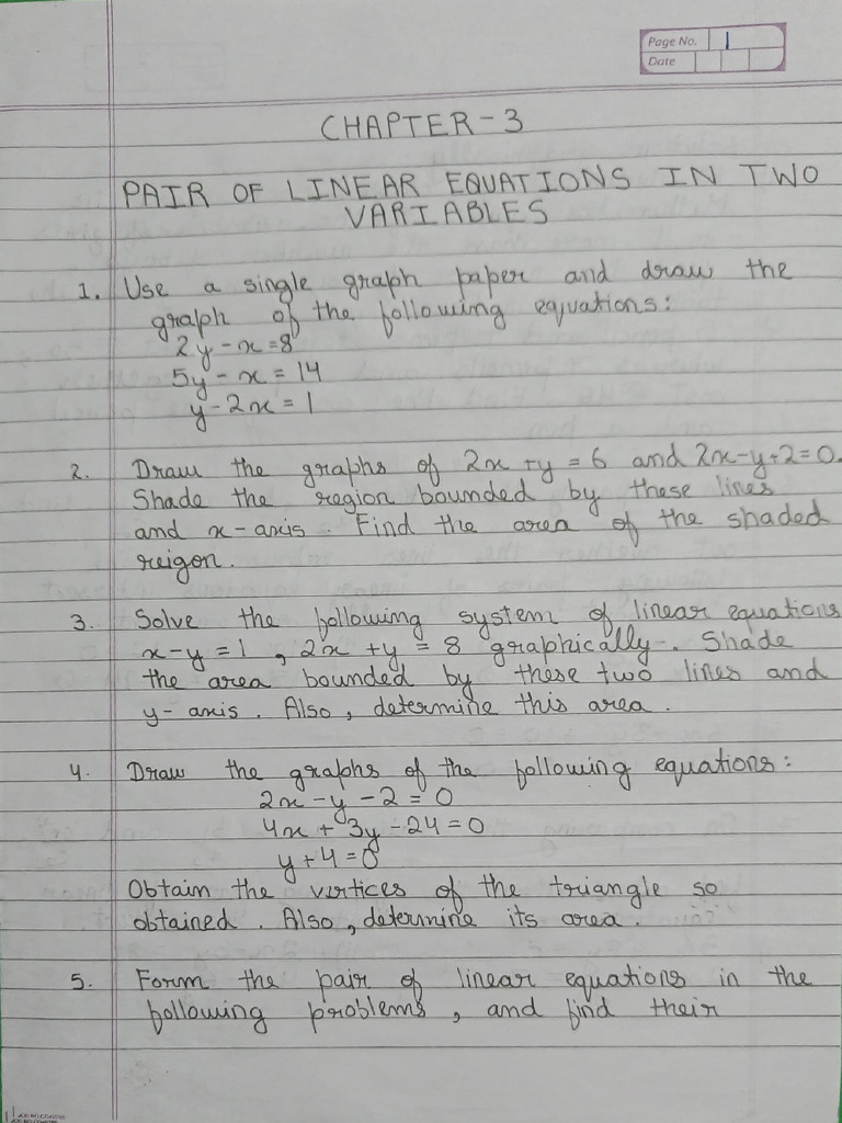 Graphical Solutions of Linear Equations | PDF | Equations | Algebra