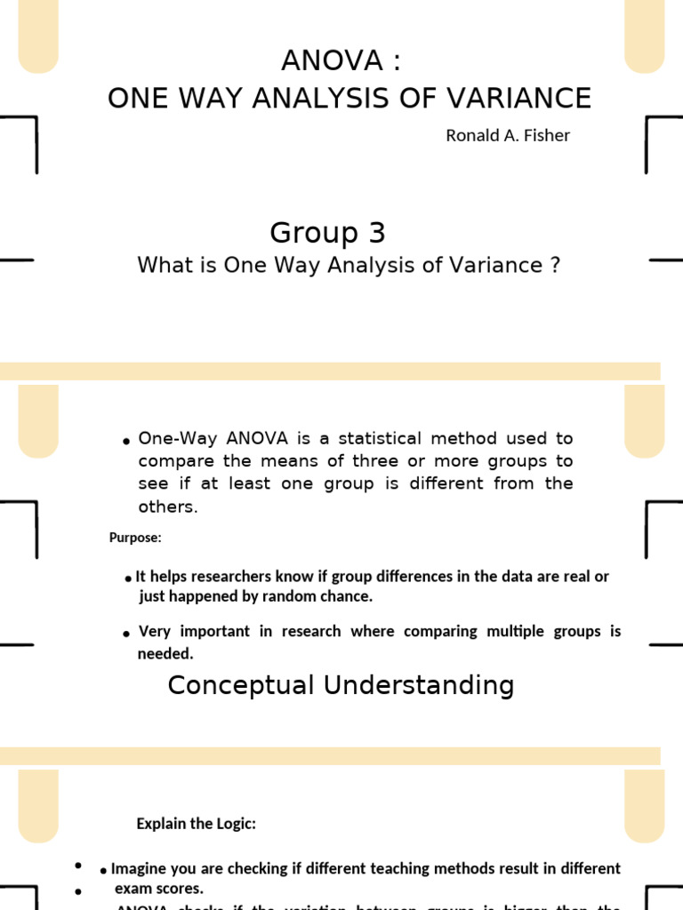 One Way Analysis of Variance | PDF | Analysis Of Variance | P Value