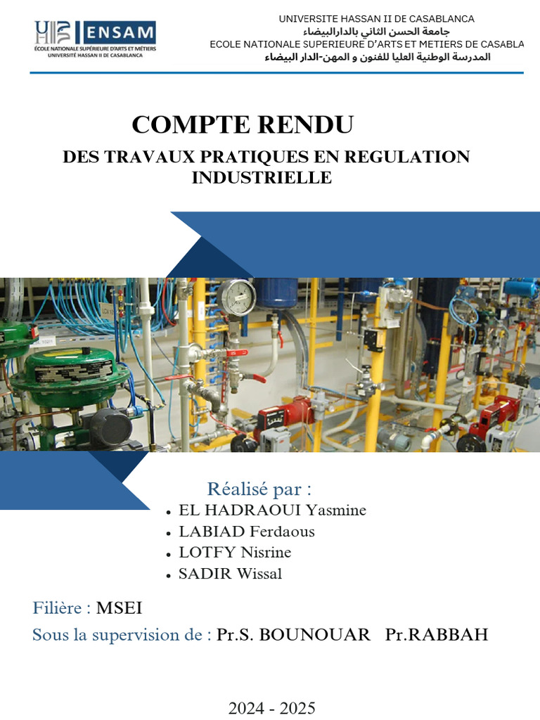 Compte Rendu TP Régulation Industrielle | PDF | Régulation